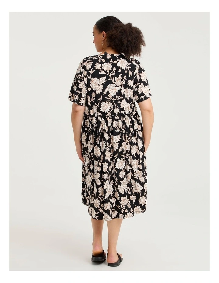Joy Printed Dress Black/cream image 2