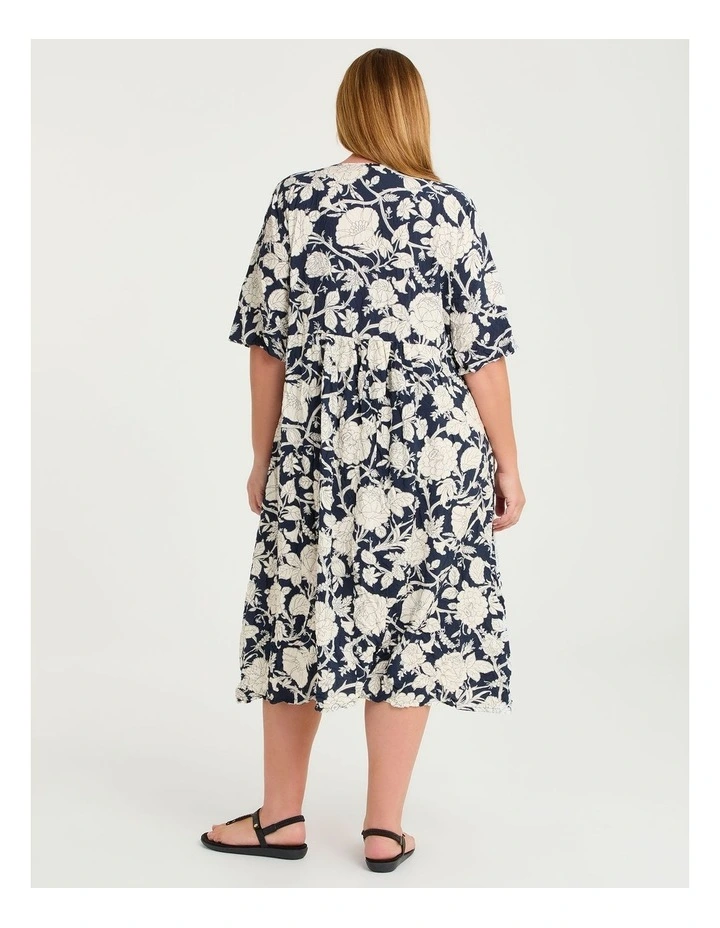 Kiara Patch Pocket Dress in Navy/white image 2