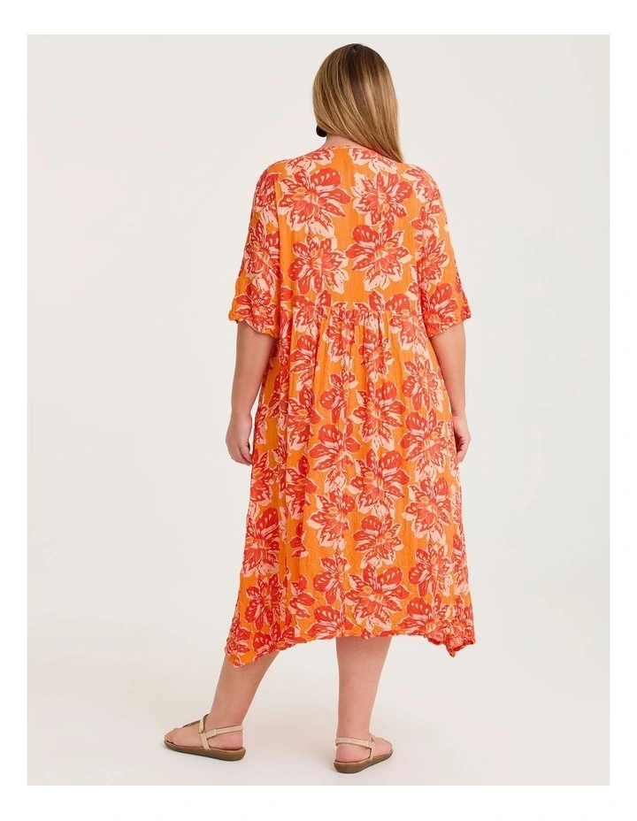 Kiara Patch Pocket Dress in Orange/red image 2