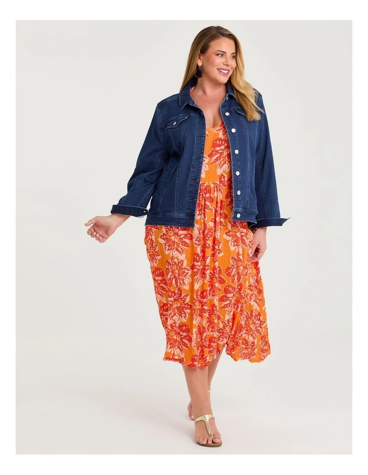 Kiara Patch Pocket Dress in Orange/red image 4