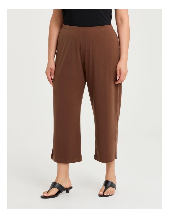Pull On Crop Culotte Chocolate image 3