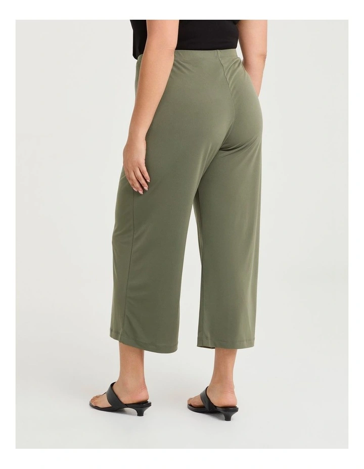 Pull On Crop Culotte Khaki image 2