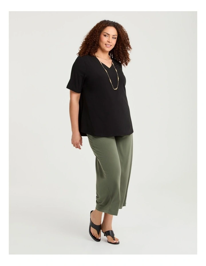 Pull On Crop Culotte Khaki image 4