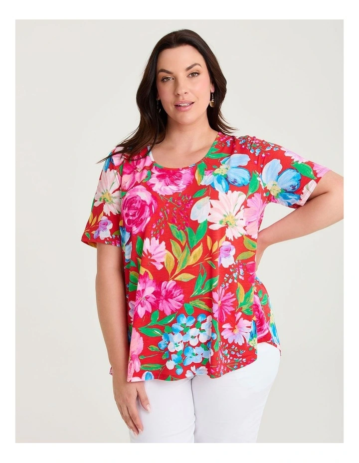 Julia Luna Top Red/multi image 3