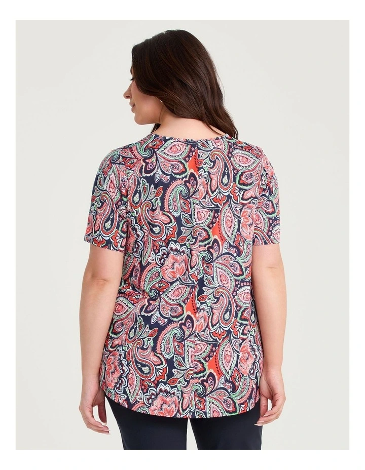 Julia Luna Top Orange Print image 2