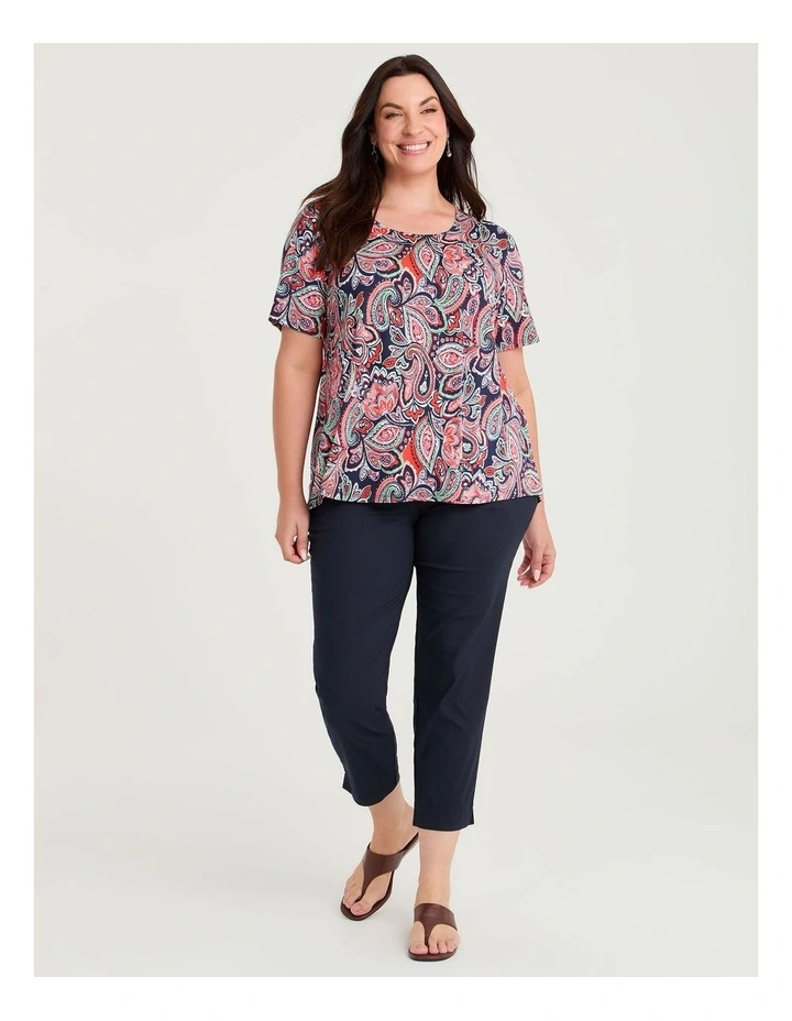 Julia Luna Top Orange Print image 4