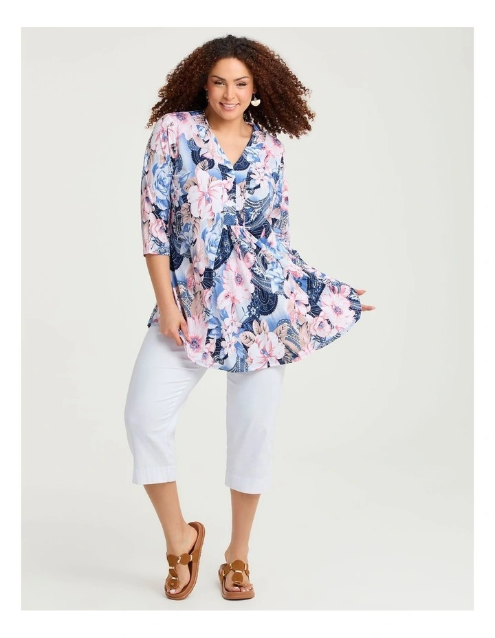 Sofia V-neck Tunic Blue/pink image 3