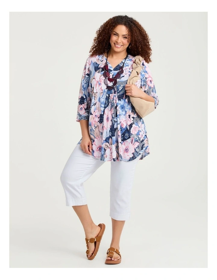 Sofia V-neck Tunic Blue/pink image 4