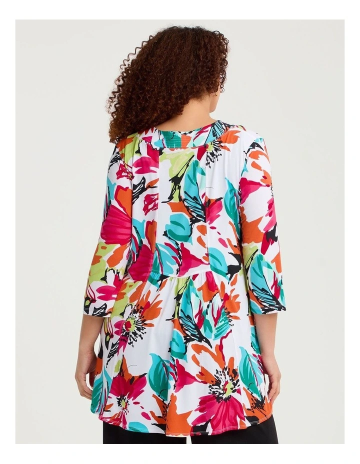Sofia V-neck Tunic Pink Floral image 2