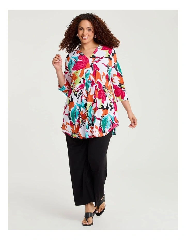 Sofia V-neck Tunic Pink Floral image 3
