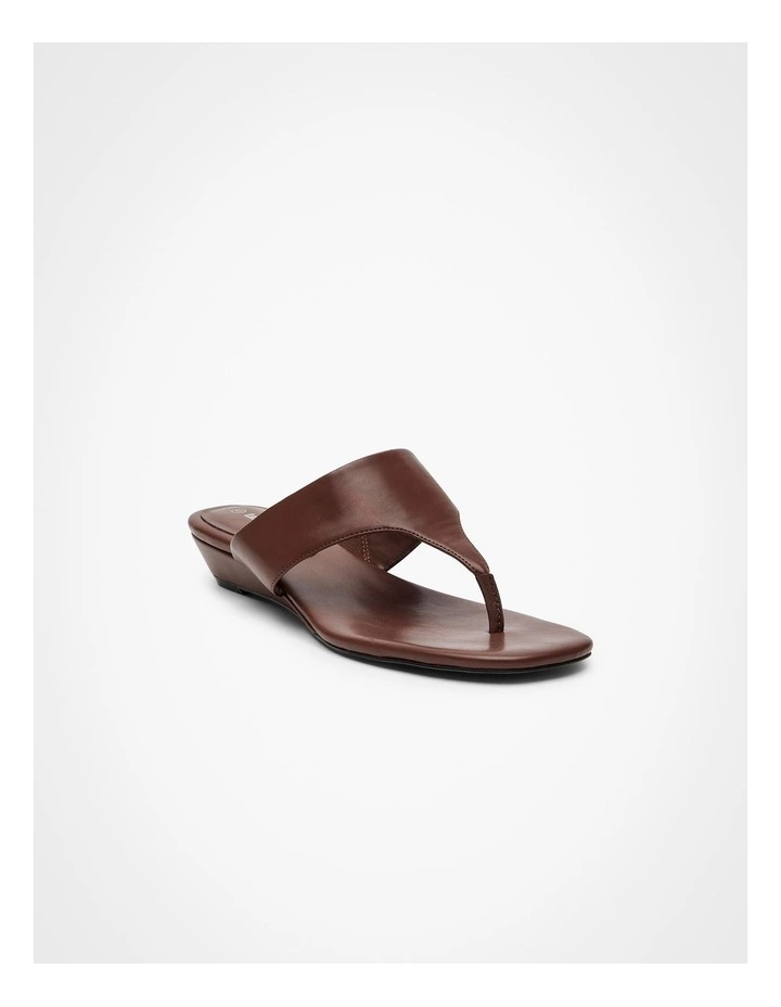 Toe Post Low Wedge Brown image 2