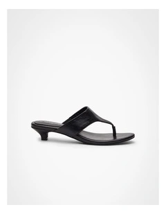 Toe Post Kitten Heel Black