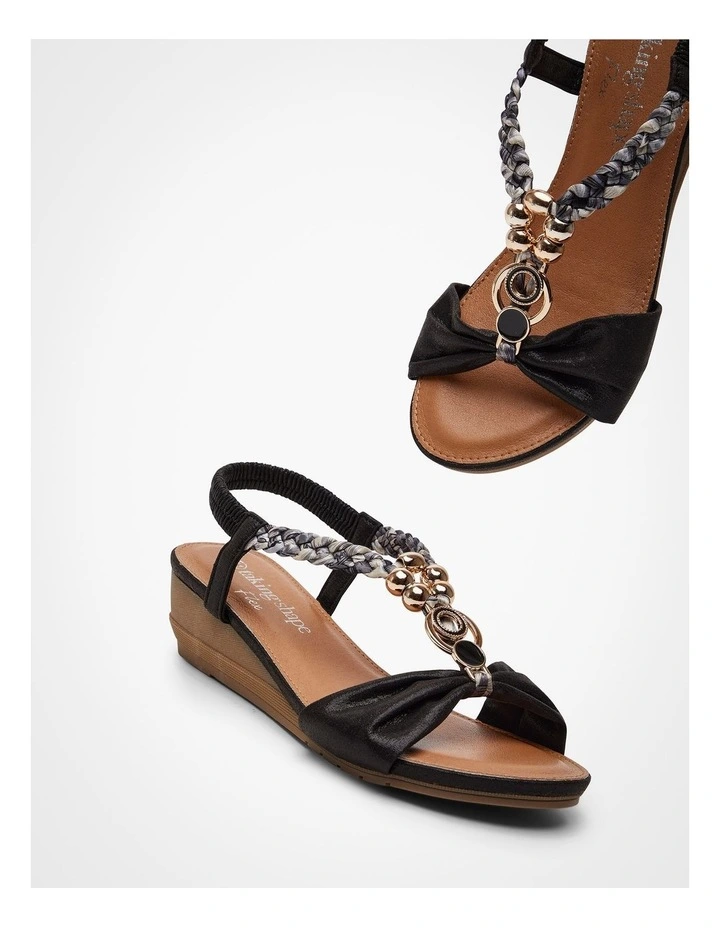 Glamour Wedge Sandal Black image 5