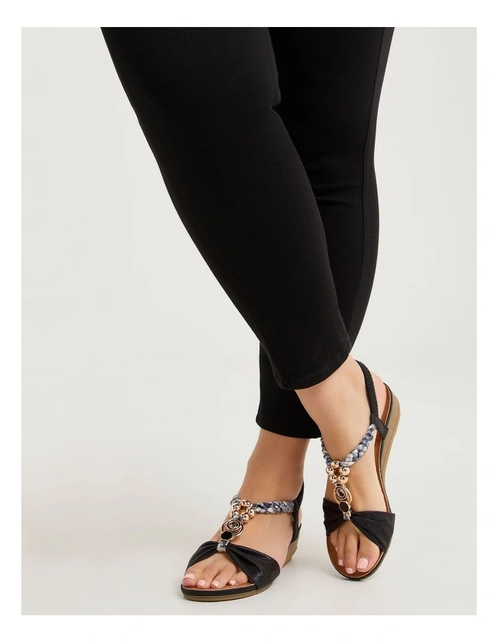 Glamour Wedge Sandal Black image 6