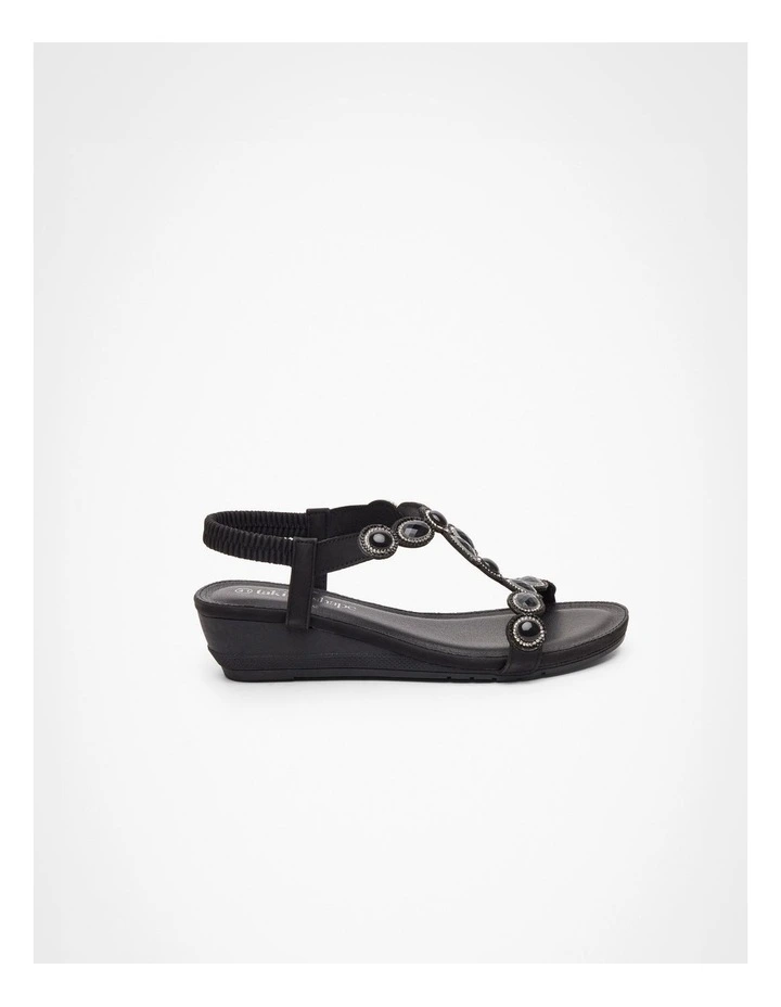 Jewel Bling Wedge Sandal Black image 1