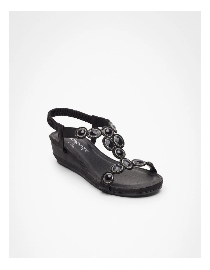 Jewel Bling Wedge Sandal Black image 2