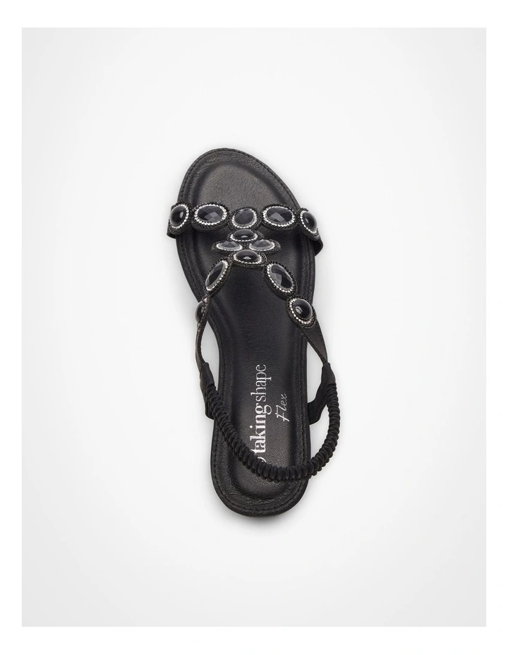 Jewel Bling Wedge Sandal Black image 4