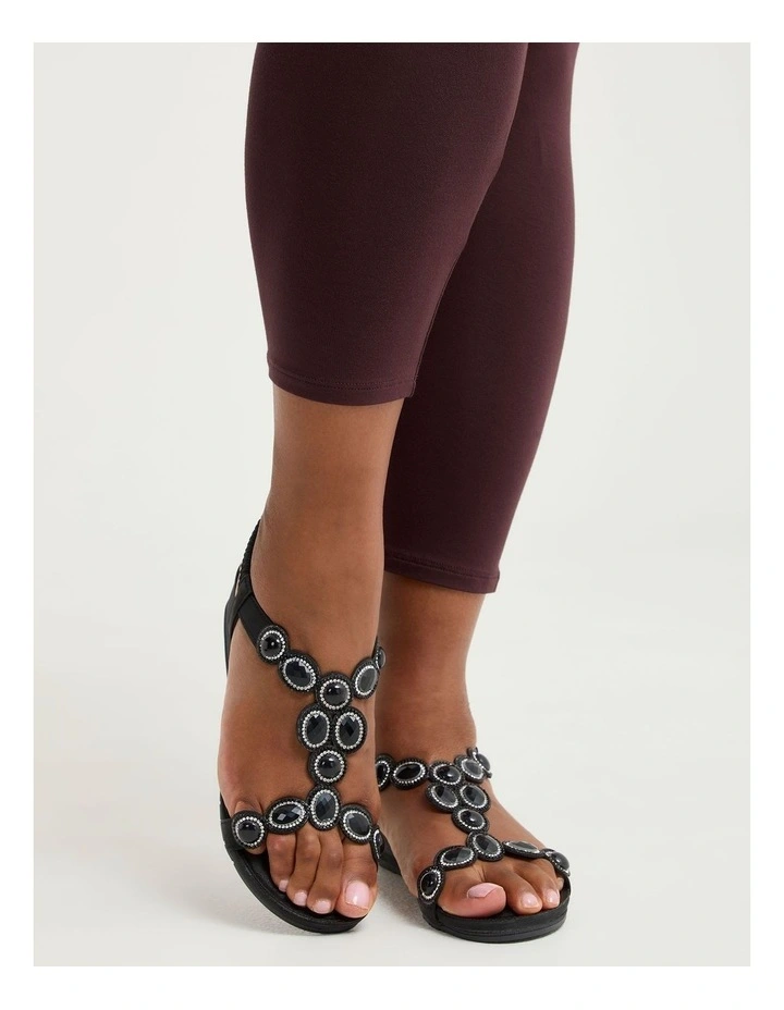 Jewel Bling Wedge Sandal Black image 6
