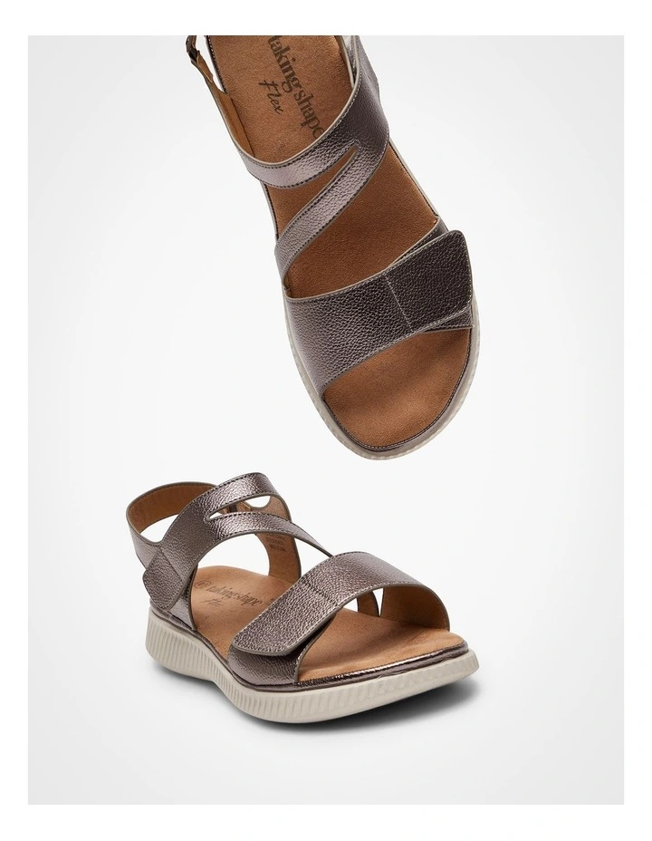 Asymmetric Cushioned Sandal Pewter image 5