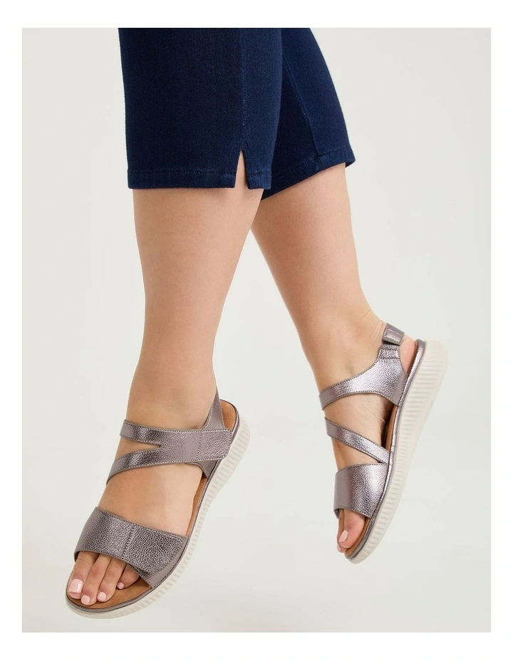 Asymmetric Cushioned Sandal Pewter image 6