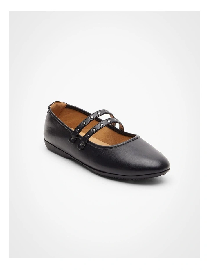 Stud Mary Jane Flat Black image 2