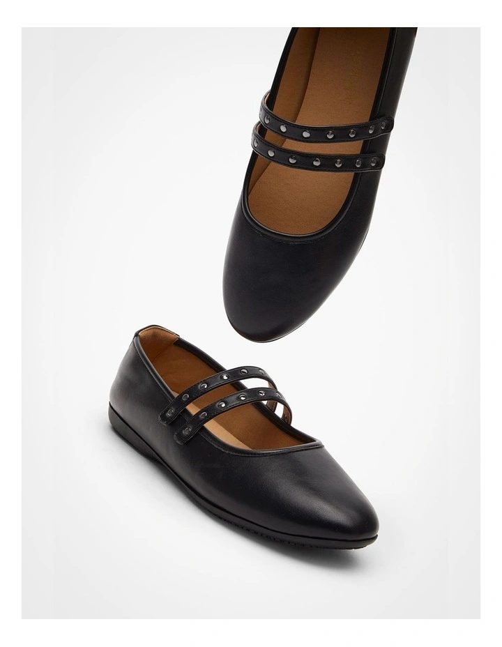 Stud Mary Jane Flat Black image 5