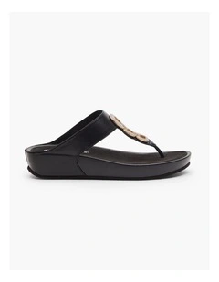 Bling Toe Post Sandal Black