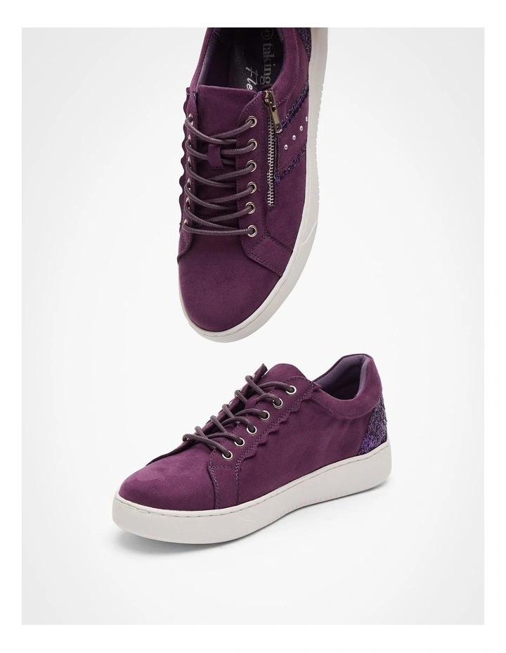 Glitter Side Zip Sneaker Purple image 5
