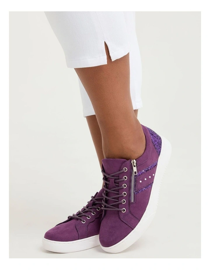 Glitter Side Zip Sneaker Purple image 6