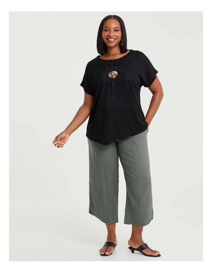 Lena Applique Top Black image 3