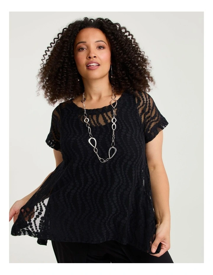 Lace Raindrop Overtop Black image 1