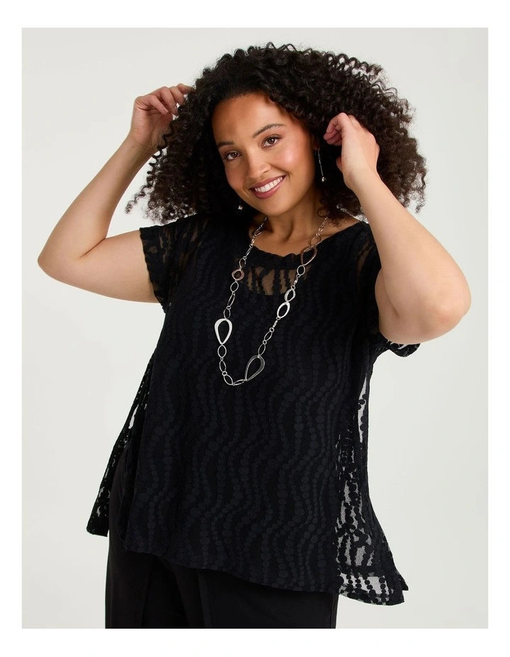 Lace Raindrop Overtop Black image 3