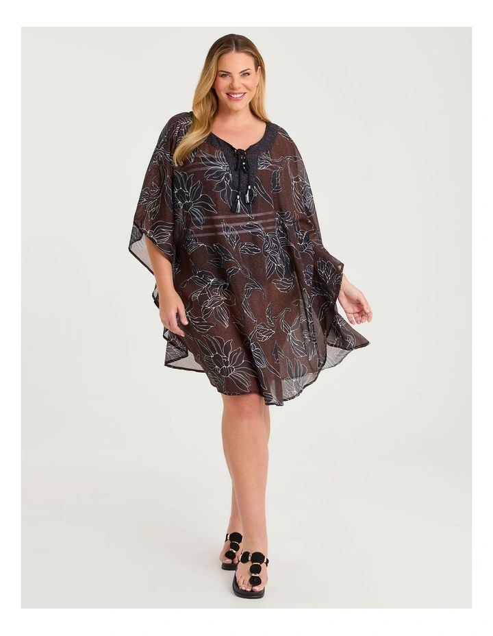 Natural Print Swim Poncho Multi image 4