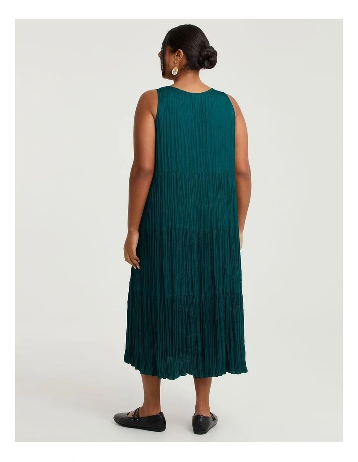 Pleated Enya Dress Deep Teal image 2