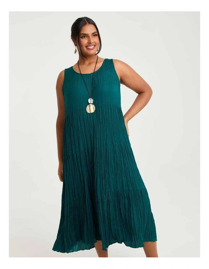 Pleated Enya Dress Deep Teal image 3