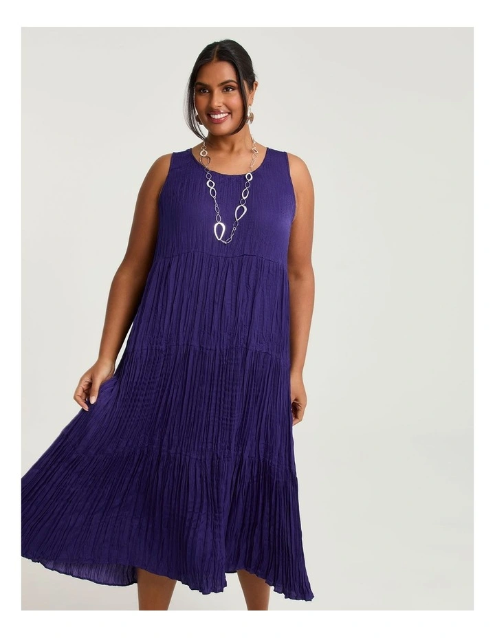 Pleated Enya Dress Acai Purple image 3