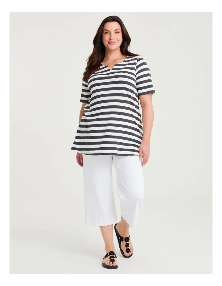 Cotton Notch Neck Top Charcoal/milk image 3