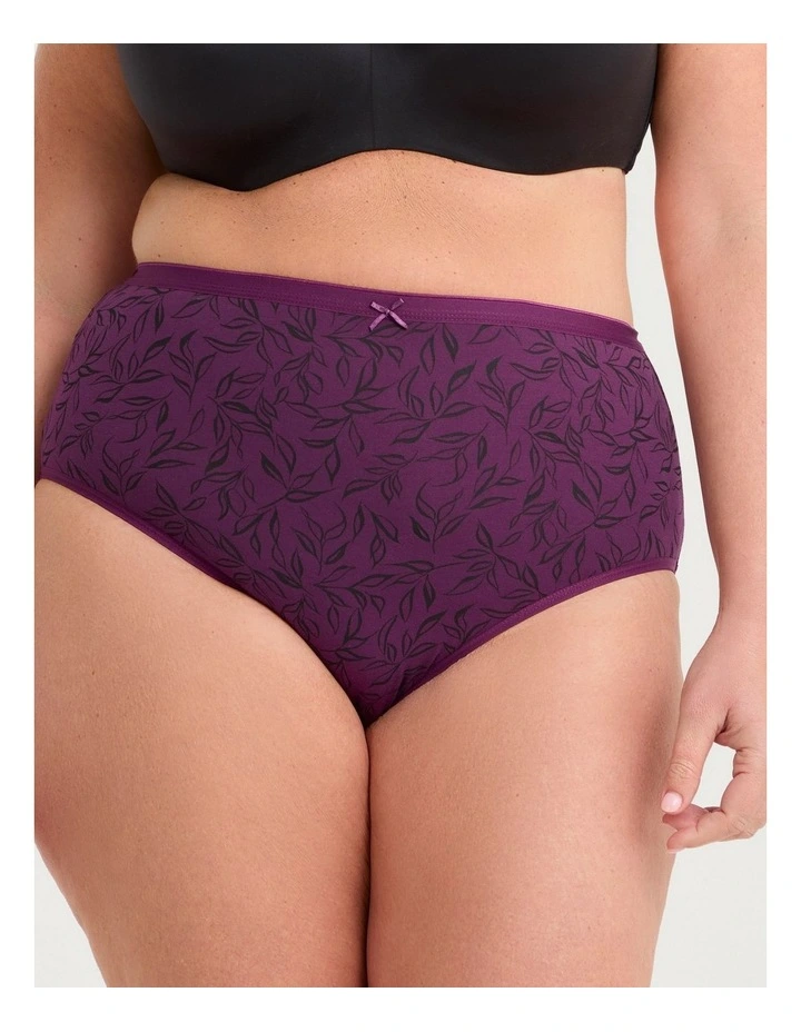 5 Pack Cotton Ditsy Leaf Briefs Multi image 3