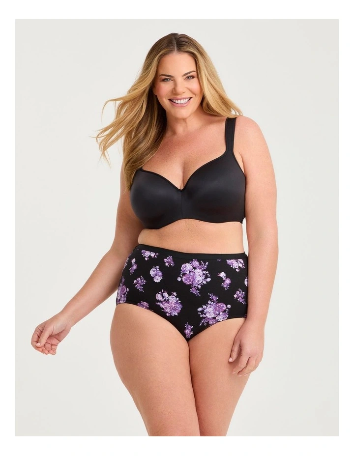 2 Pack Cotton Floral Briefs Purple Floral image 2