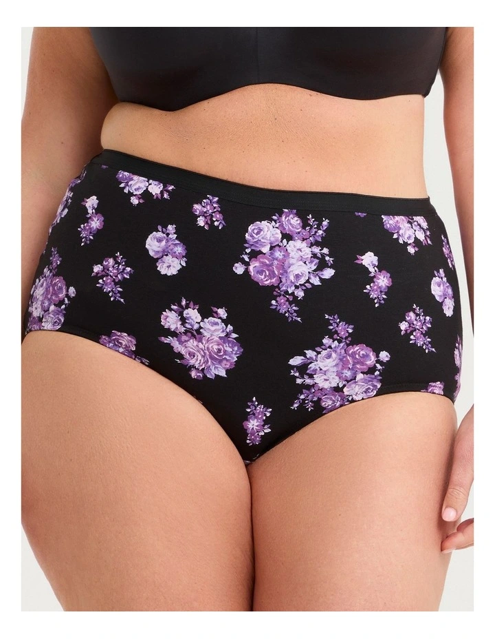 2 Pack Cotton Floral Briefs Purple Floral image 3