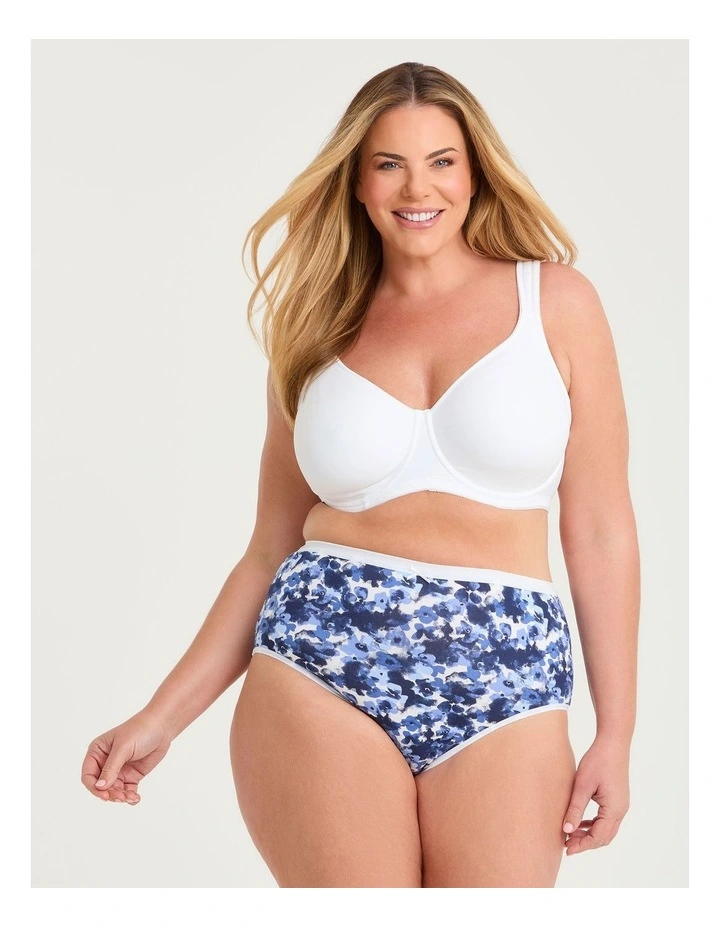 5 Pack Cotton Blue Floral Briefs Multi image 2