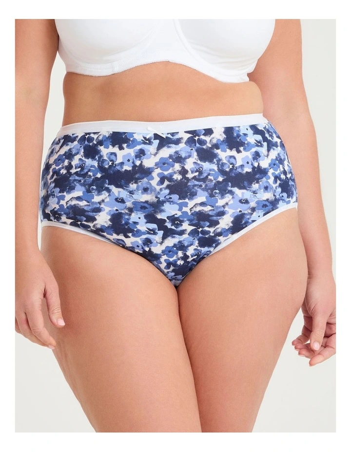 5 Pack Cotton Blue Floral Briefs Multi image 3