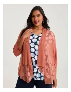 Drape Mesh & Natural Cardigan Spice