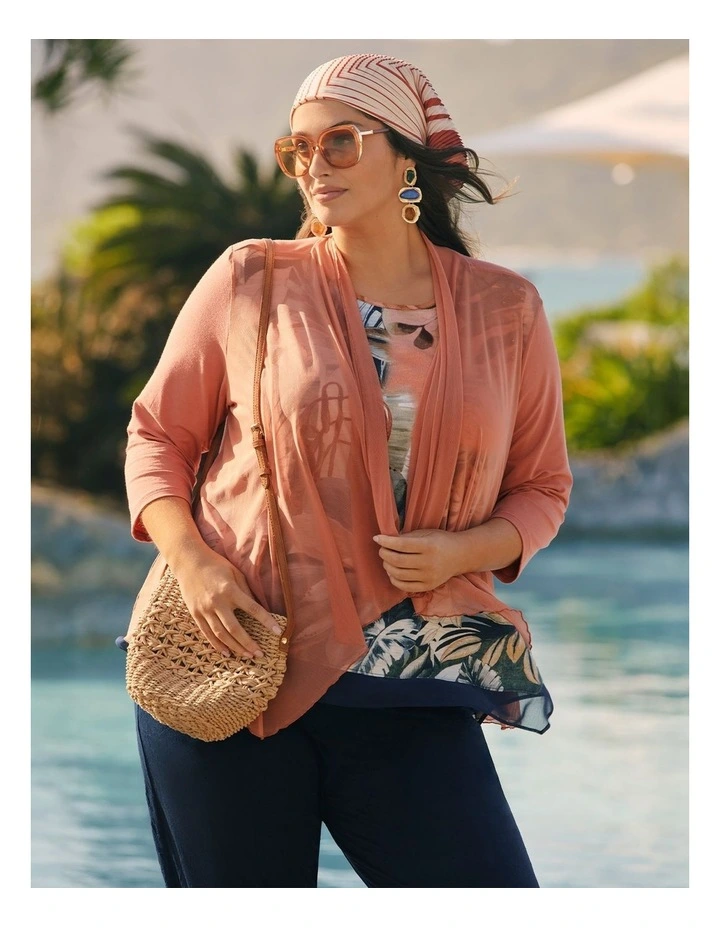 Drape Mesh & Natural Cardigan Spice image 6