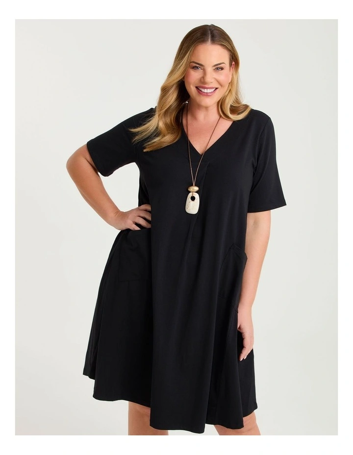 Pima Cotton Icon Dress Black image 3