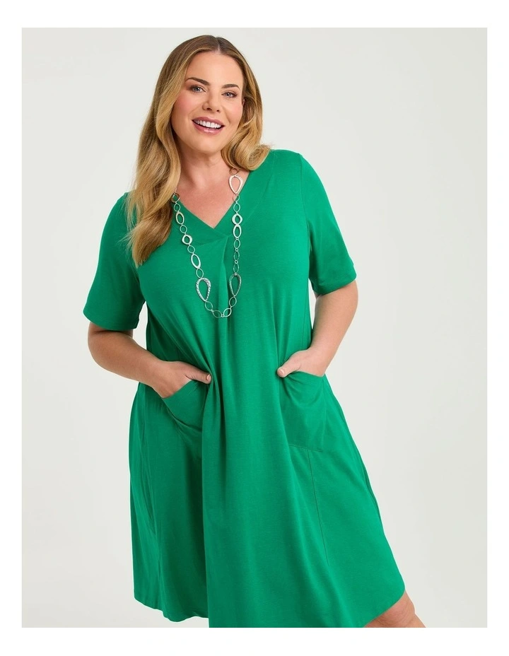 Pima Cotton Icon Dress Simply Green image 3