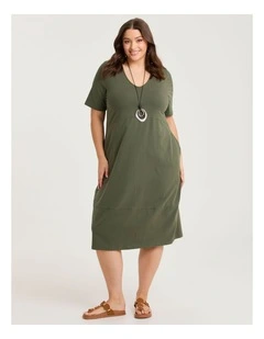 Cotton Talia Short Sleeve V-neck Dress