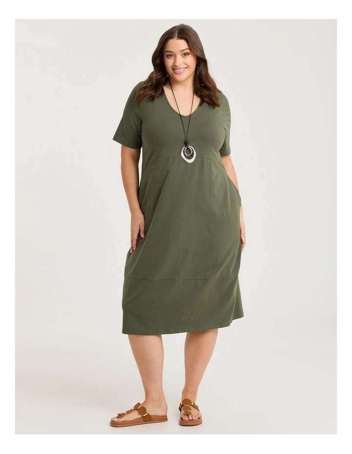 Cotton Talia Short Sleeve V-neck Dress image 1