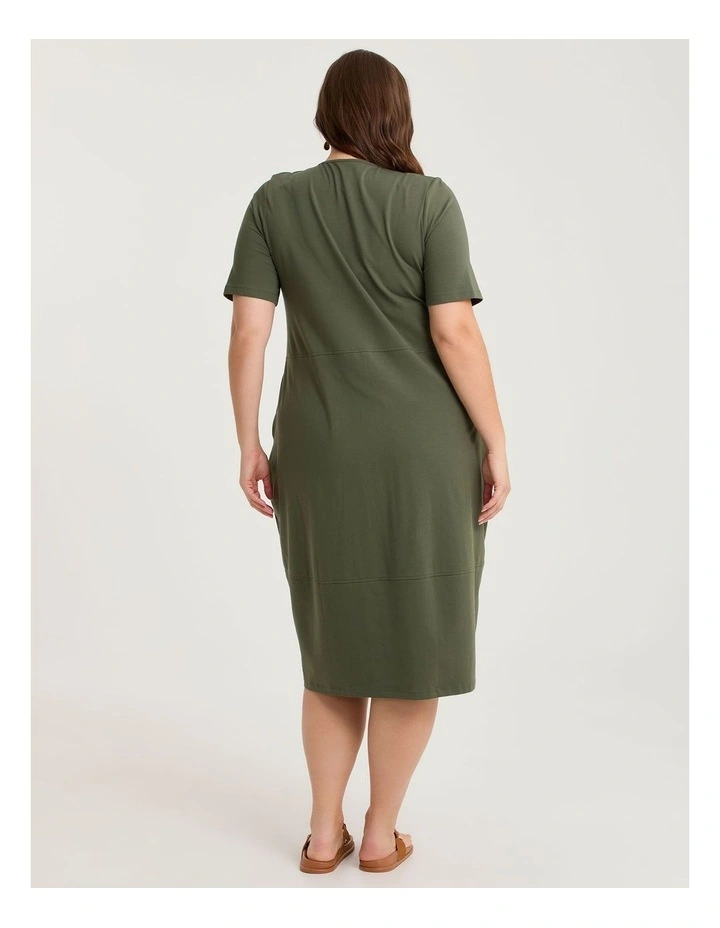 Cotton Talia Short Sleeve V-neck Dress image 2