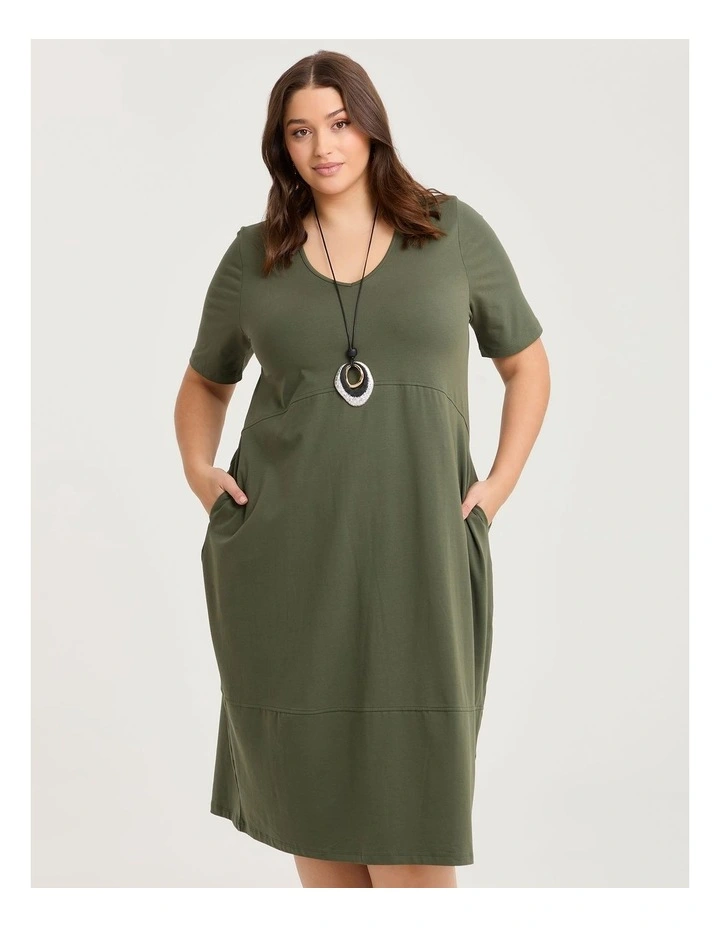 Cotton Talia Short Sleeve V-neck Dress image 3